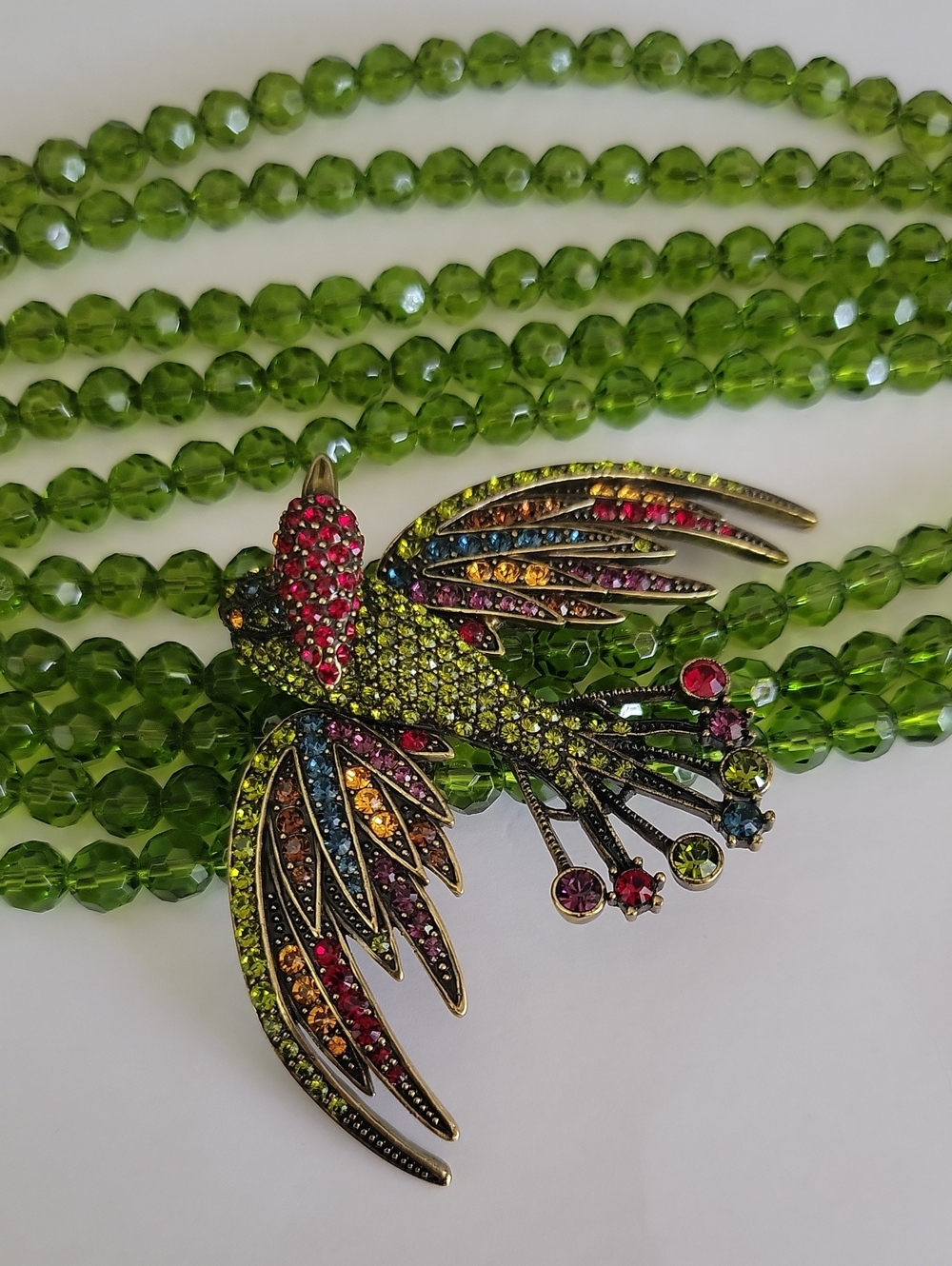 HEIDI DAUS "FOR THE BIRDS" BIRD-DESIGN SWAROVSKI CRYSTAL MULTISTRAND NECKLACE - Picture 8 of 10